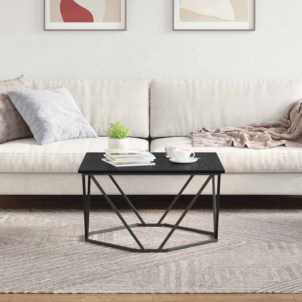 Sofabord 80 X 80 X 45 Cm Ingeniørtræ Og Stål - Billede 4