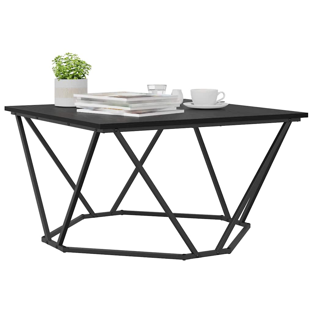 Sofabord 80 X 80 X 45 Cm Ingeniørtræ Og Stål - Billede 3