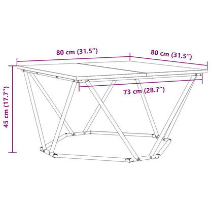 Sofabord 80 X 80 X 45 Cm Ingeniørtræ Og Stål - Billede 11