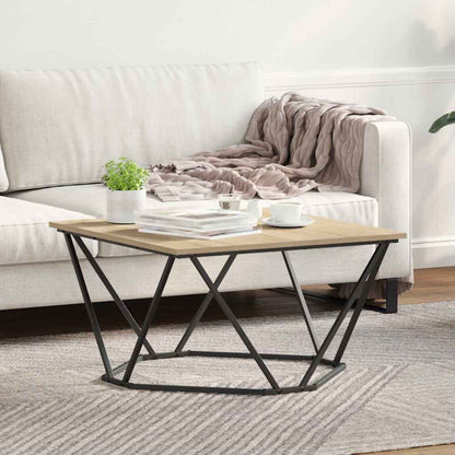 Sofabord 80 X 80 X 45 Cm Ingeniørtræ Og Stål