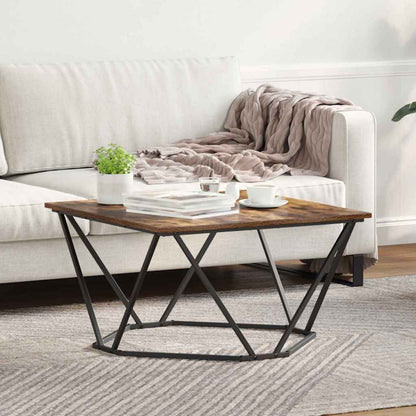 Sofabord 80 X 80 X 45 Cm Ingeniørtræ Og Stål