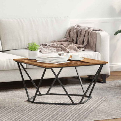 Sofabord 80 X 80 X 45 Cm Ingeniørtræ Og Stål