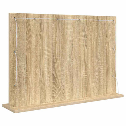 Vaskeskab Spejl Med Led -strimmellys Sonoma Eg 80 X 55 X 18 Cm - Billede 6