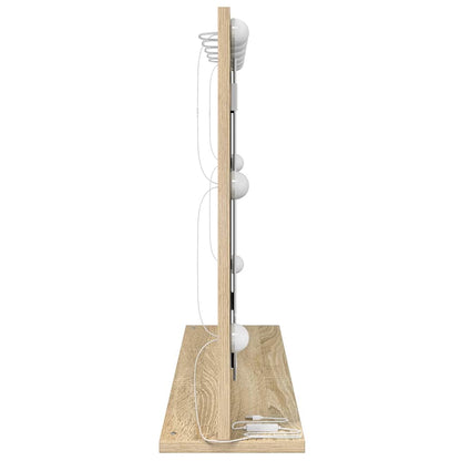 Vaskeskab Spejl Med Led -strimmellys Sonoma Eg 80 X 55 X 18 Cm - Billede 5
