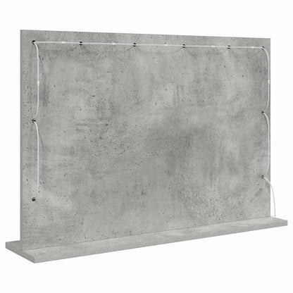 Vaskeskab Spejl Med Led -strimmellys Beton Grå 80 X 55 X 18 Cm - Billede 6