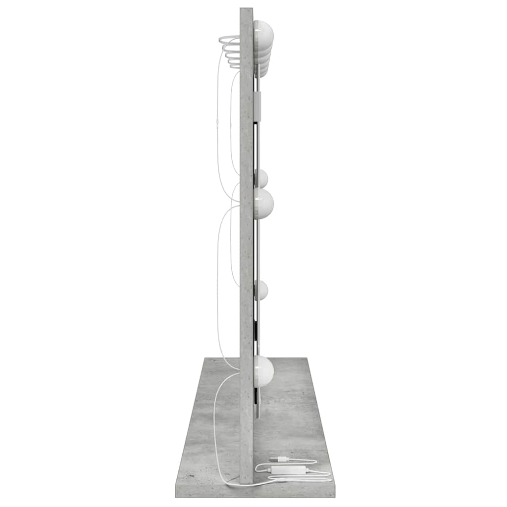 Vaskeskab Spejl Med Led -strimmellys Beton Grå 80 X 55 X 18 Cm - Billede 5