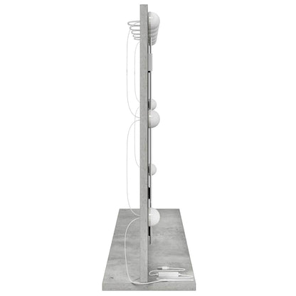 Vaskeskab Spejl Med Led -strimmellys Beton Grå 80 X 55 X 18 Cm - Billede 5