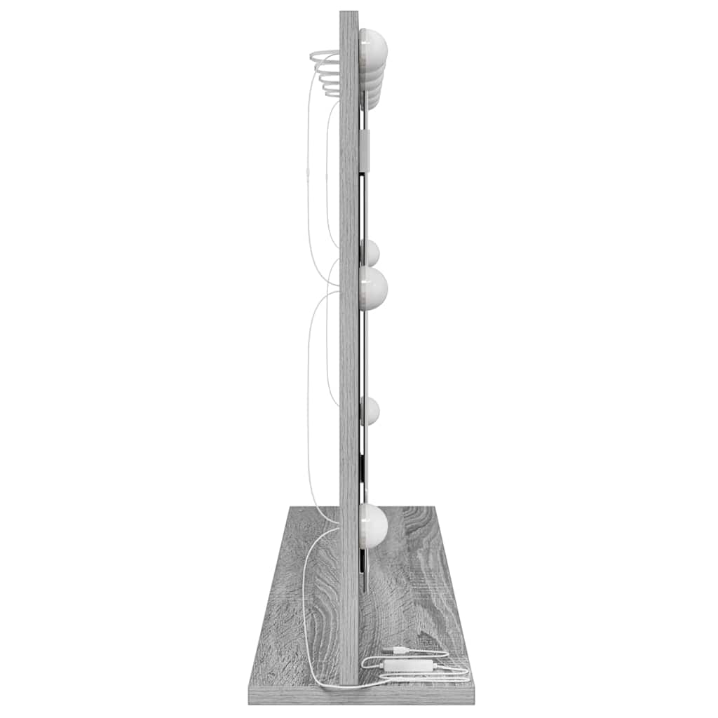 Vaskeskab Spejl Med Led -strimmellys Grå Sonoma 80 X 55 X 18 Cm - Billede 5