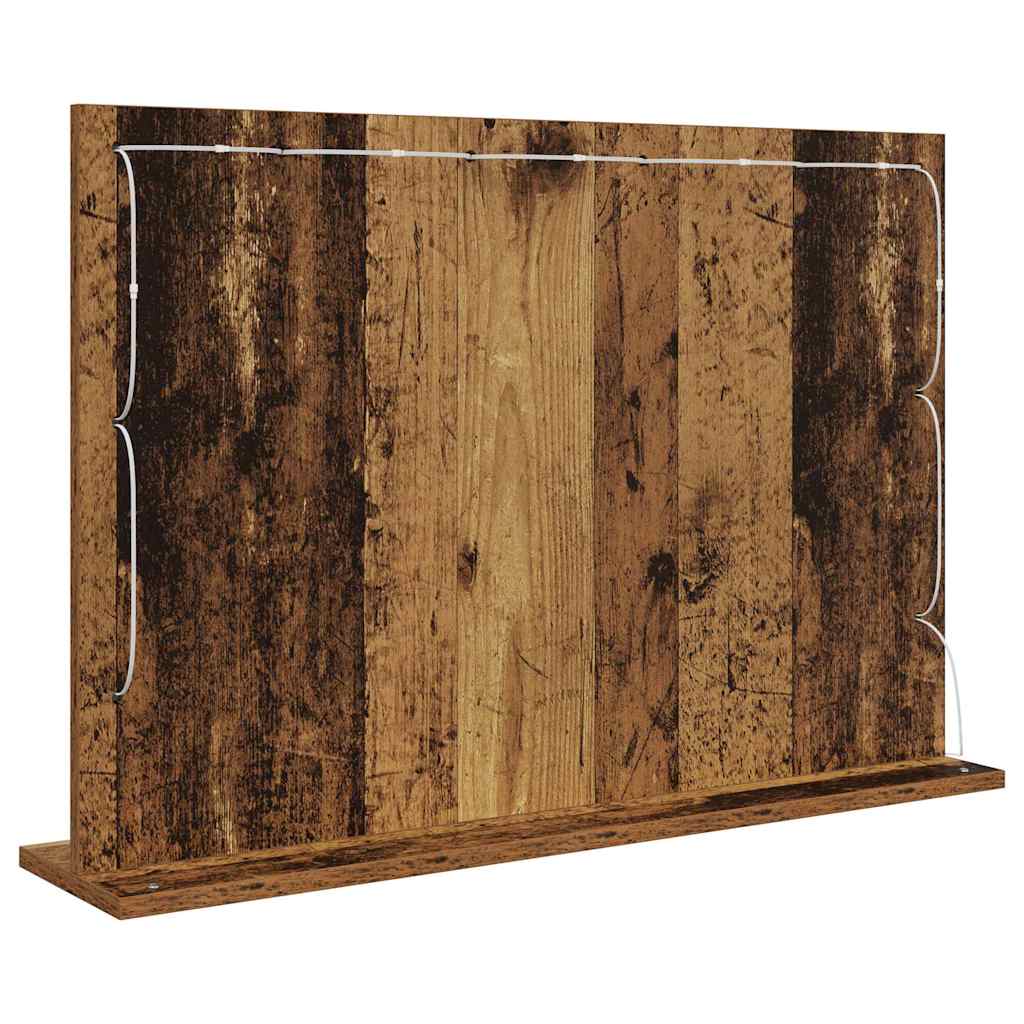 Vaskeskab Spejl Med Spejl Gammelt Træ 80 X 55 X 18 Cm - Billede 6