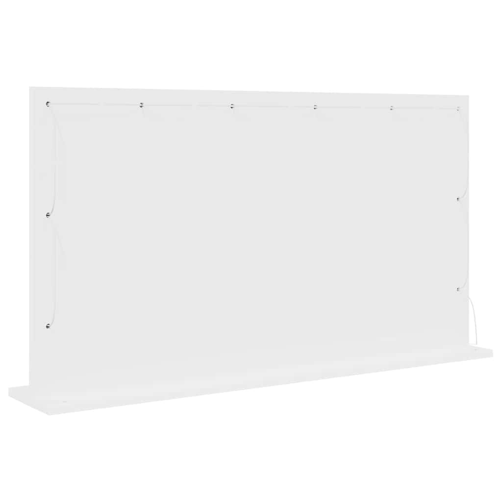 Vaskeskab Spejl Hvid 100 X 55 X 18 Cm Konstrueret Træ Og Glas - Billede 6