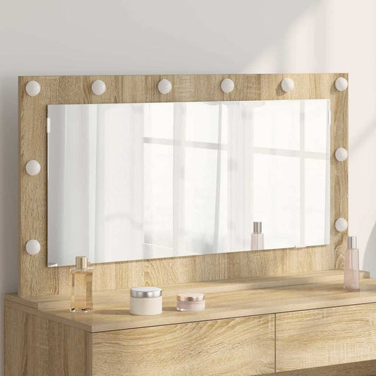 Vaskeskab Spejl Med Led -strimmellys Sonoma Eg 100 X 55 X 18 Cm - Hovedbillede