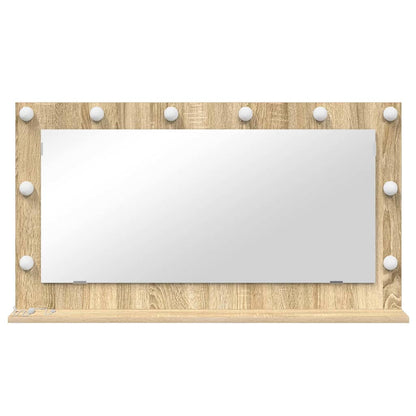 Vaskeskab Spejl Med Led -strimmellys Sonoma Eg 100 X 55 X 18 Cm - Billede 4