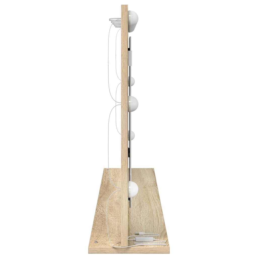 Vaskeskab Spejl Med Led -strimmellys Sonoma Eg 100 X 55 X 18 Cm - Billede 5