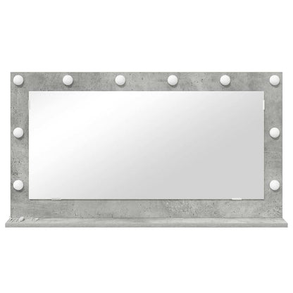 Vaskeskab Spejl Med Led -strimmellys Beton Grå 100 X 55 X 18 Cm - Billede 4