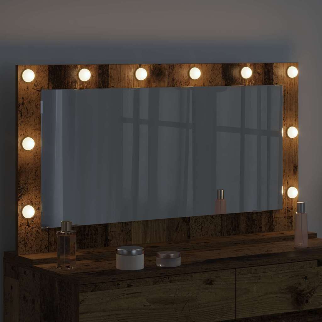 Vaskeskab Spejl Med Spejl Gammelt Træ 100 X 55 X 18 Cm - Billede 3