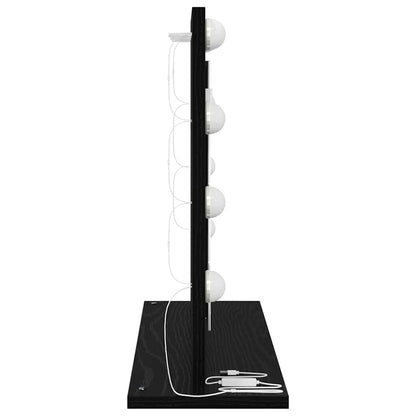 Vaskeskab Spejl Sort Eg 60 X 45 X 18 Cm Konstrueret Træ Og Glas - Billede 5