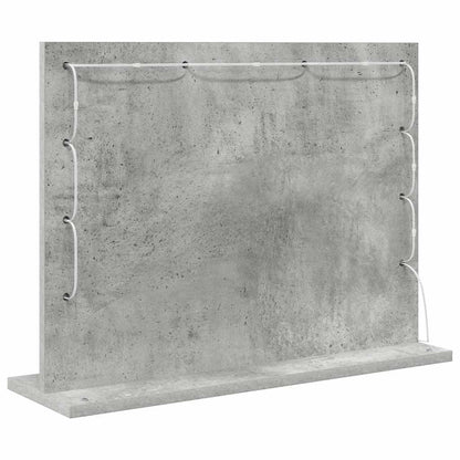 Vaskeskab Spejl Med Led -strimmellys Beton Grå 60 X 45 X 18 Cm - Billede 6