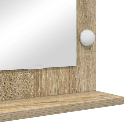 Vaskeskab Spejl Med Led -strimmellys Sonoma Eg 80 X 45 X 18 Cm - Billede 7