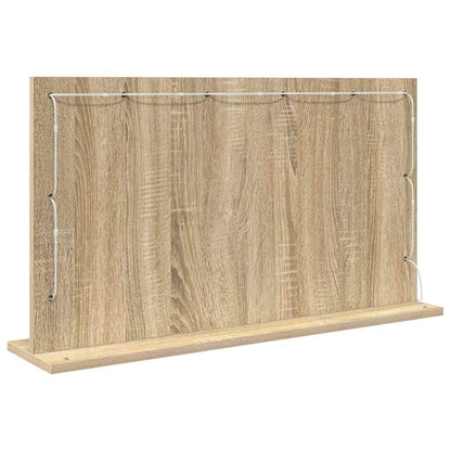 Vaskeskab Spejl Med Led -strimmellys Sonoma Eg 80 X 45 X 18 Cm - Billede 6