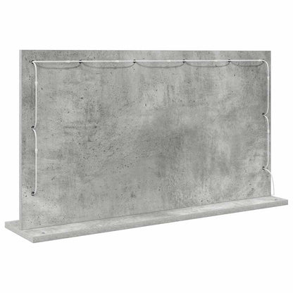 Vaskeskab Spejl Med Led -strimmellys Beton Grå 80 X 45 X 18 Cm - Billede 6