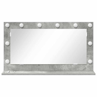 Vaskeskab Spejl Med Led -strimmellys Beton Grå 80 X 45 X 18 Cm - Billede 4