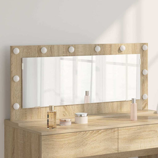 Vaskeskab Spejl Med Led -strimmellys Sonoma Eg 100 X 45 X 18 Cm - Hovedbillede