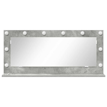 Vaskeskab Spejl Med Led -strimmellys Beton Grå 100 X 45 X 18 Cm - Billede 4