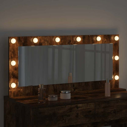 Vaskeskab Spejl Med Led -strimmellys Røget Eg 100 X 45 X 18 Cm - Billede 3