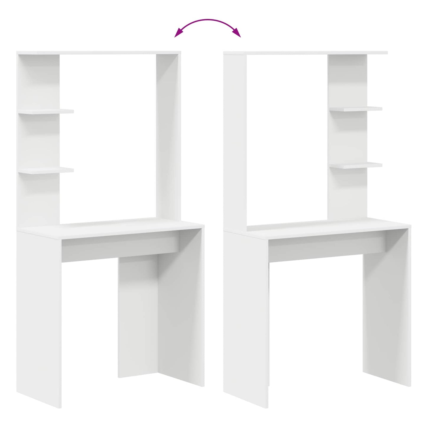 Bord Med Hylde 78,5 X 37 X 154,5 Cm Konstrueret Træ - Billede 9