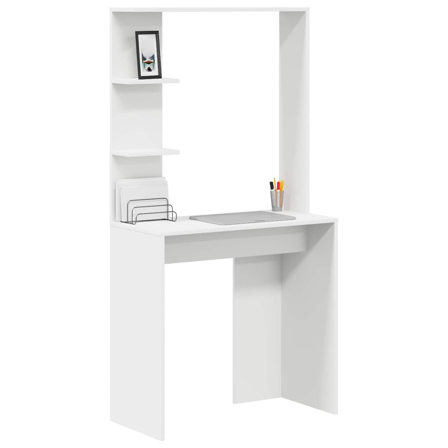 Bord Med Hylde 78,5 X 37 X 154,5 Cm Konstrueret Træ - Billede 3