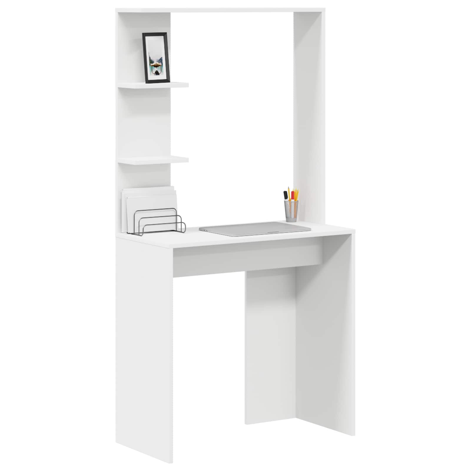 Bord Med Hylde 78,5 X 37 X 154,5 Cm Konstrueret Træ - Billede 3