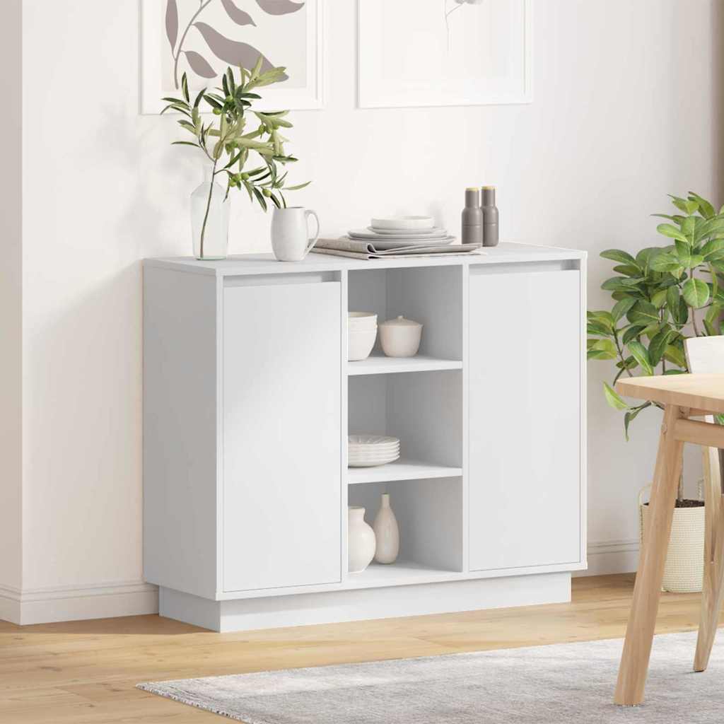 Led Sideboard 90 X 32 X 75 Cm Konstrueret Træ - Hovedbillede
