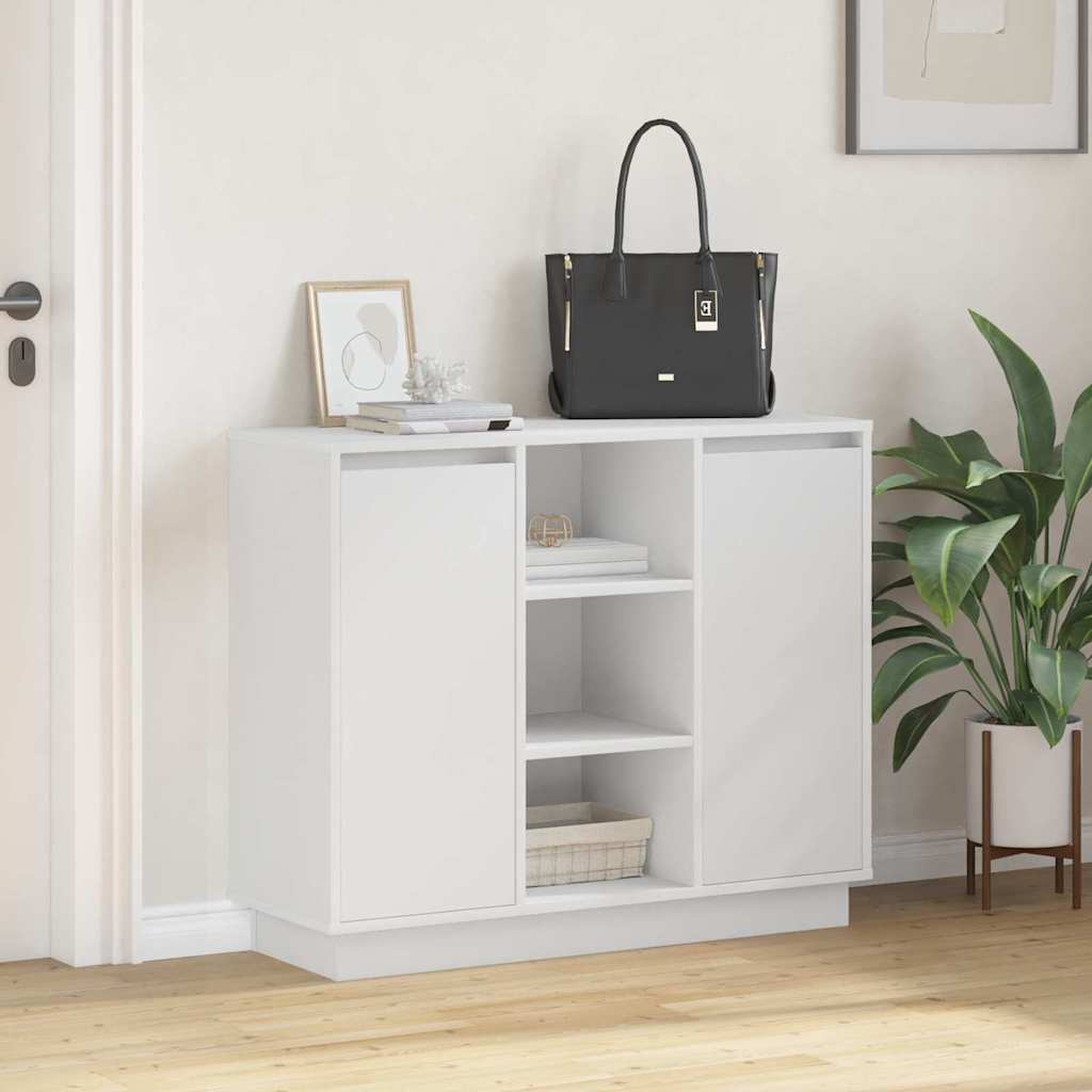 Led Sideboard 90 X 32 X 75 Cm Konstrueret Træ - Billede 5
