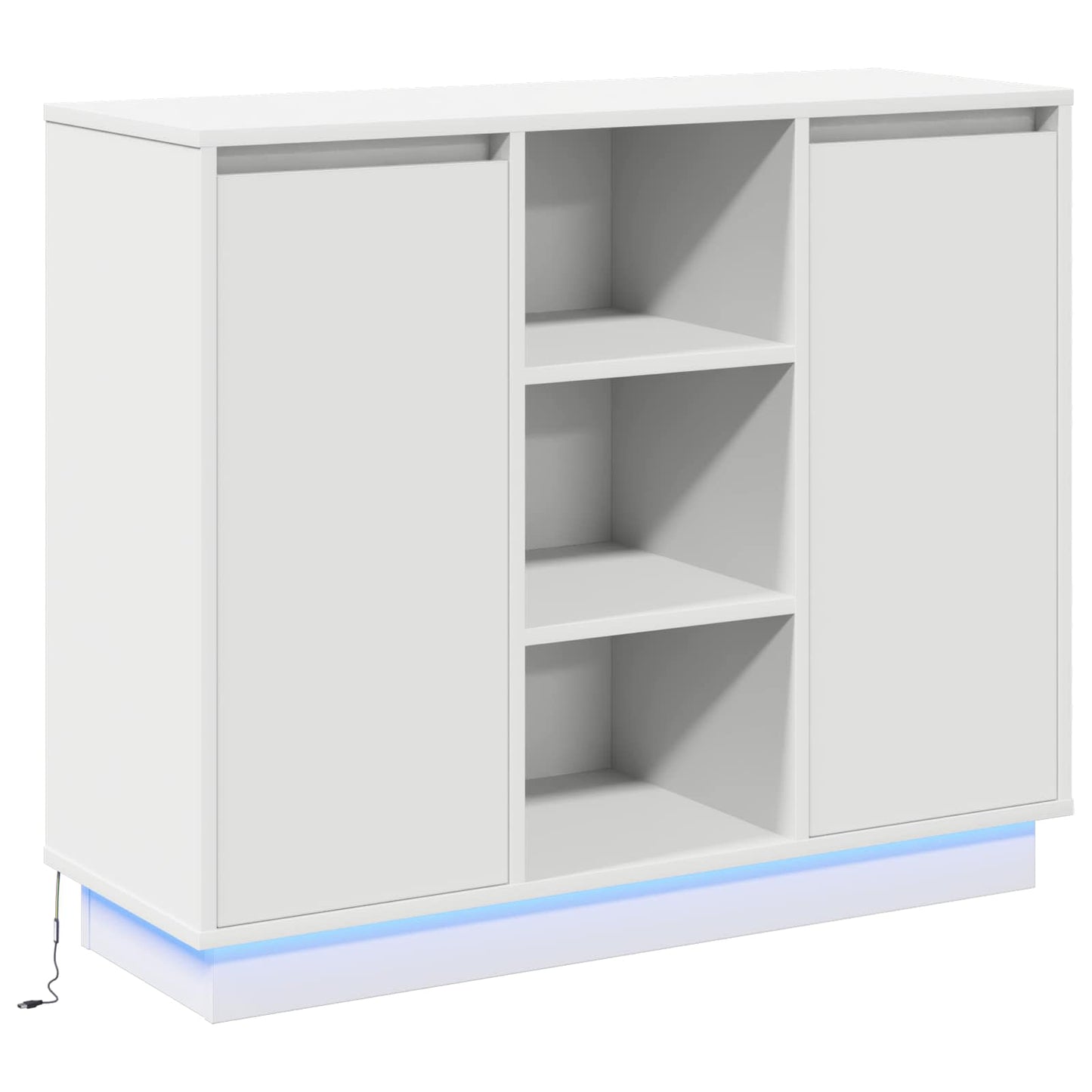 Led Sideboard 90 X 32 X 75 Cm Konstrueret Træ - Billede 2
