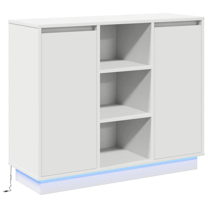 Led Sideboard 90 X 32 X 75 Cm Konstrueret Træ - Billede 2