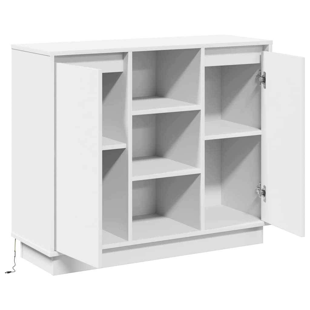 Led Sideboard 90 X 32 X 75 Cm Konstrueret Træ - Billede 8