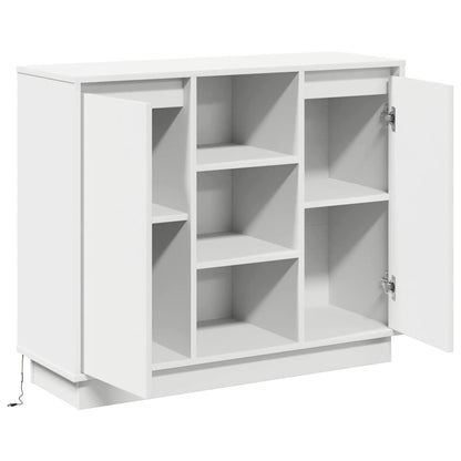 Led Sideboard 90 X 32 X 75 Cm Konstrueret Træ - Billede 8