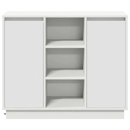Led Sideboard 90 X 32 X 75 Cm Konstrueret Træ - Billede 9