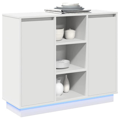 Led Sideboard 90 X 32 X 75 Cm Konstrueret Træ - Billede 3