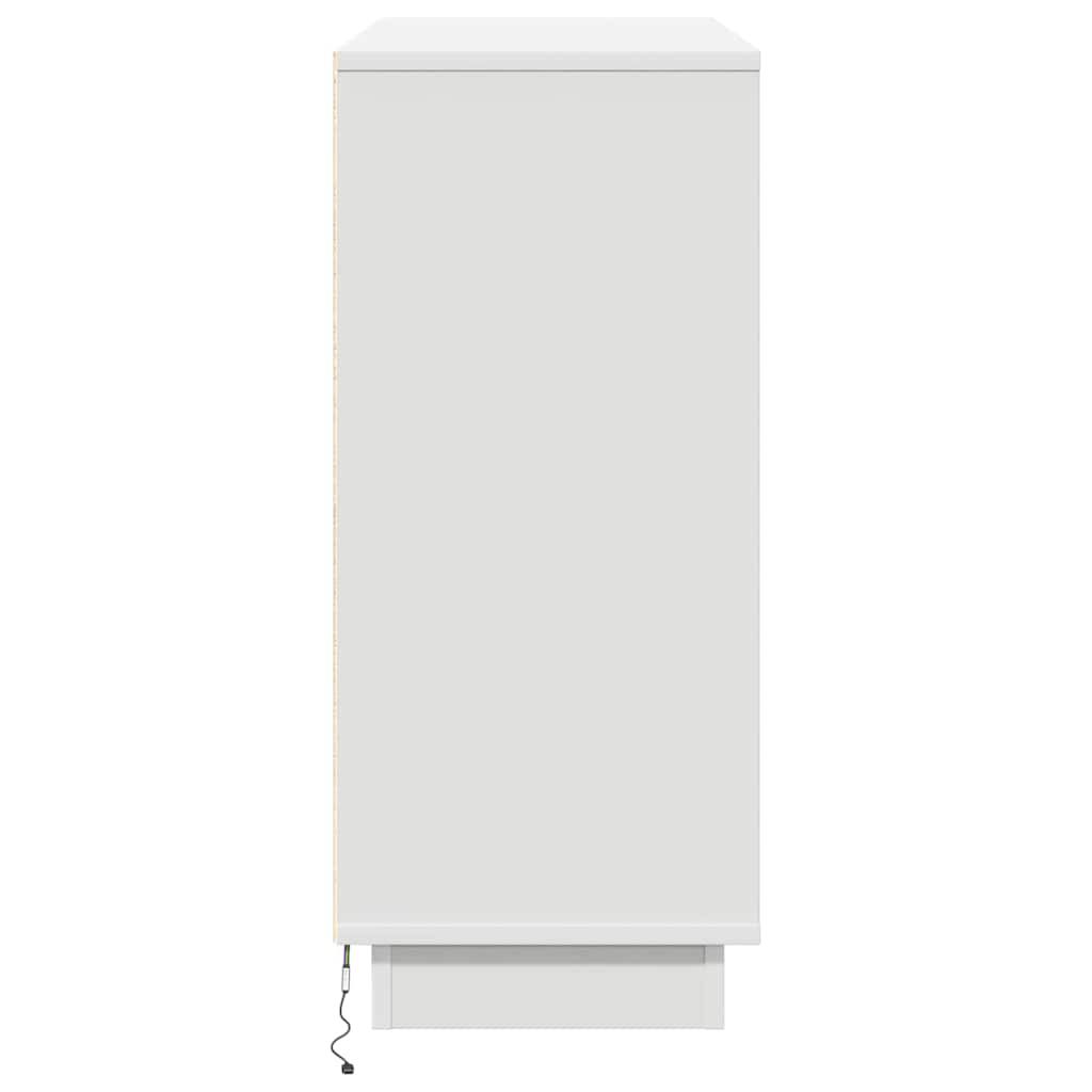Led Sideboard 90 X 32 X 75 Cm Konstrueret Træ - Billede 10