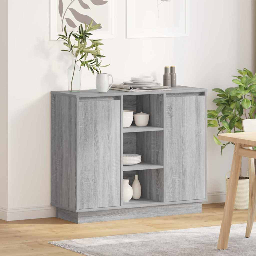Led Sideboard 90 X 32 X 75 Cm Konstrueret Træ - Variant 869687