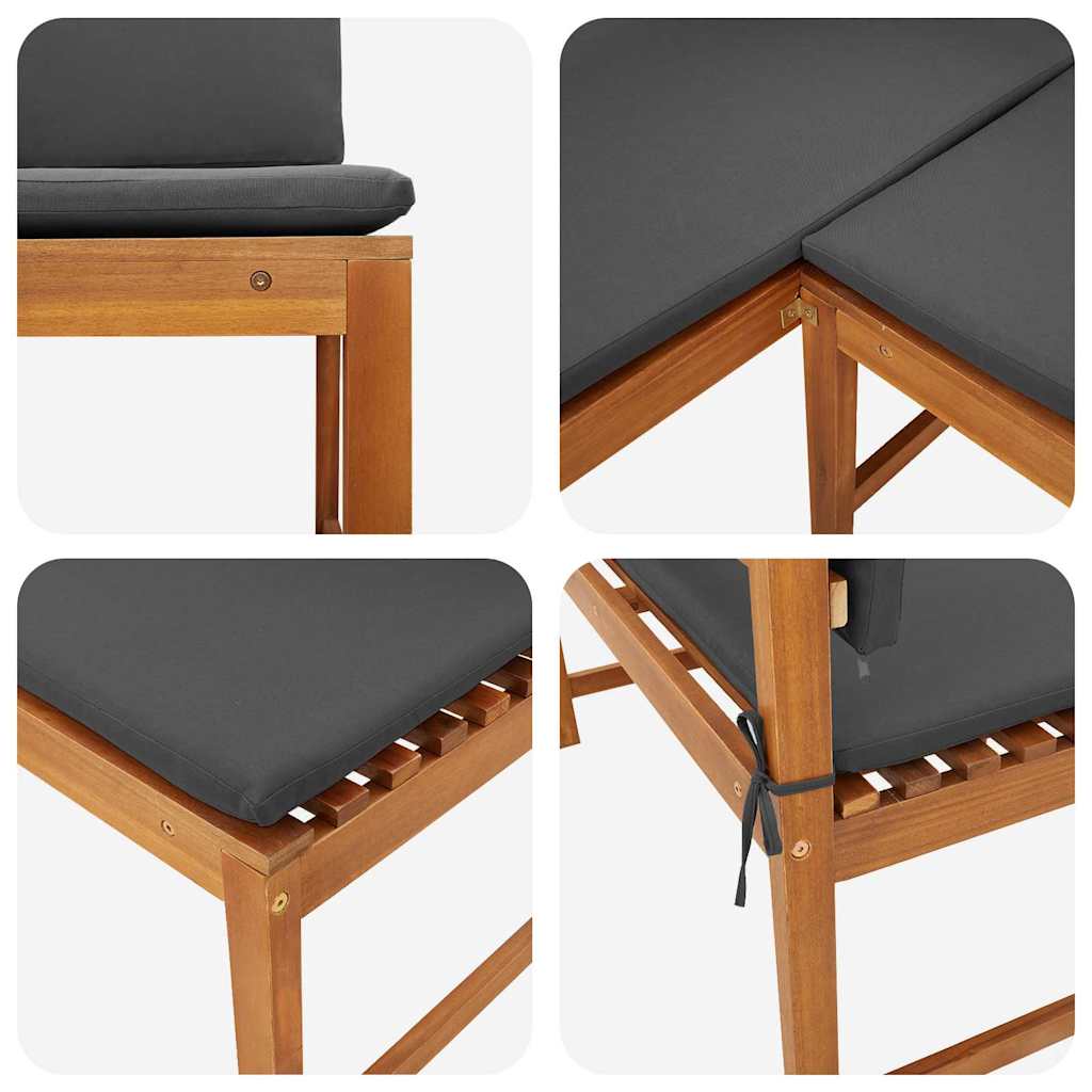 Have Stol Med Pude 140 X 100 X 91cm Massivt Akacietræ - Billede 7