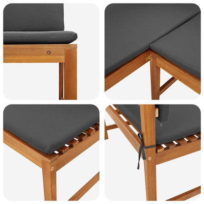Have Stol Med Pude 140 X 100 X 91cm Massivt Akacietræ - Billede 7