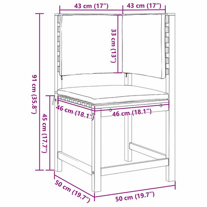 Have Stol Med Pude 50 X 50 X 91cm Massivt Akacietræ - Billede 9