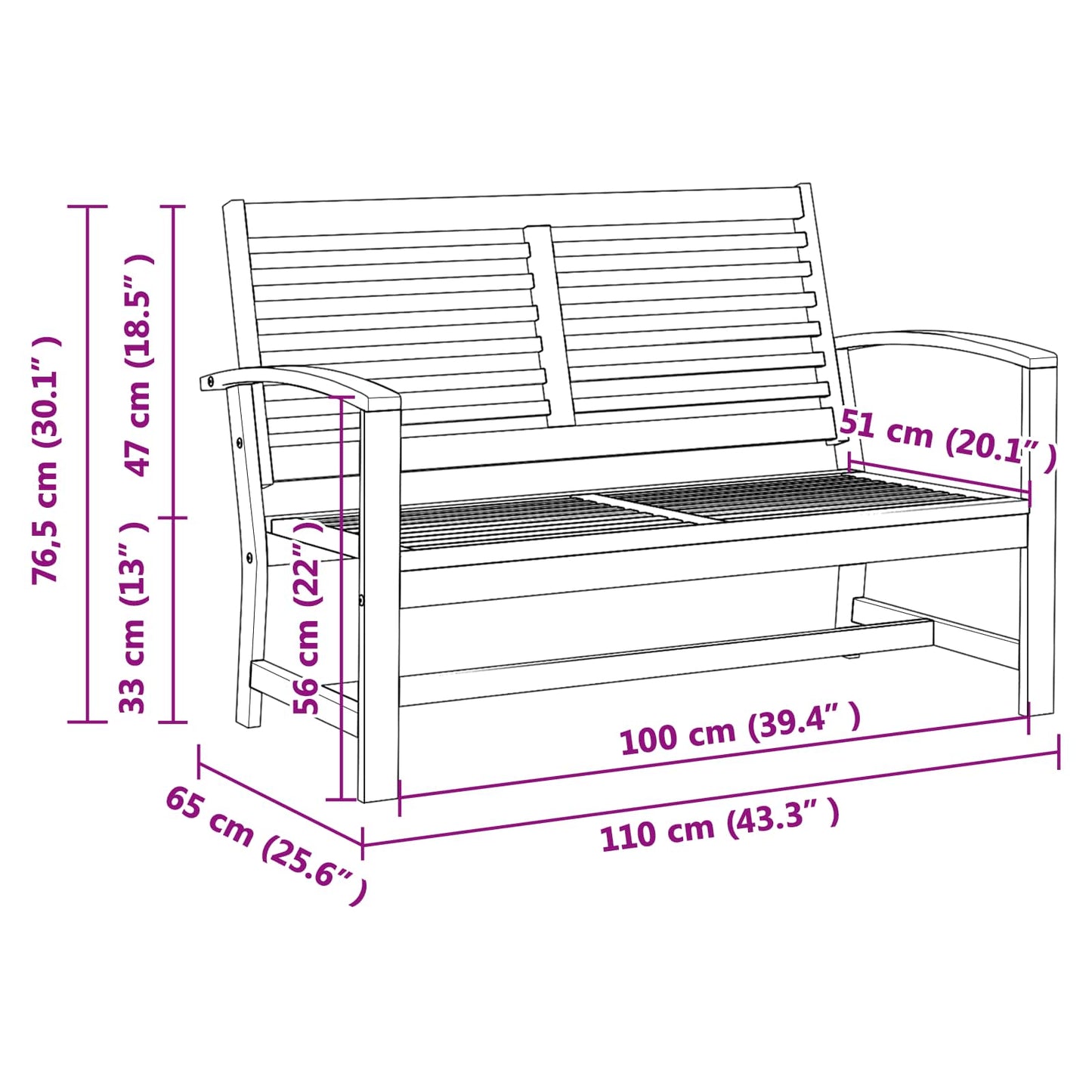 110 X 65 X 76,5 Cm Massiv Teaktræ - Billede 9