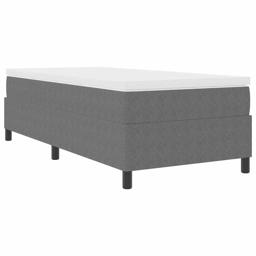 Box Spring Seng Lys Grå, Hvid 193 90 60 Cm Corduroy Stof - Billede 2