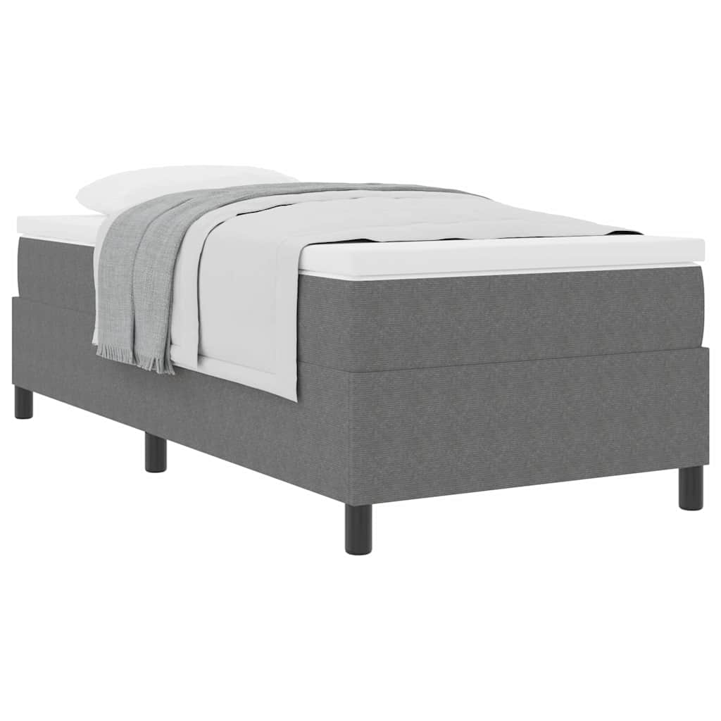 Box Spring Seng Lys Grå, Hvid 193 90 60 Cm Corduroy Stof - Billede 3