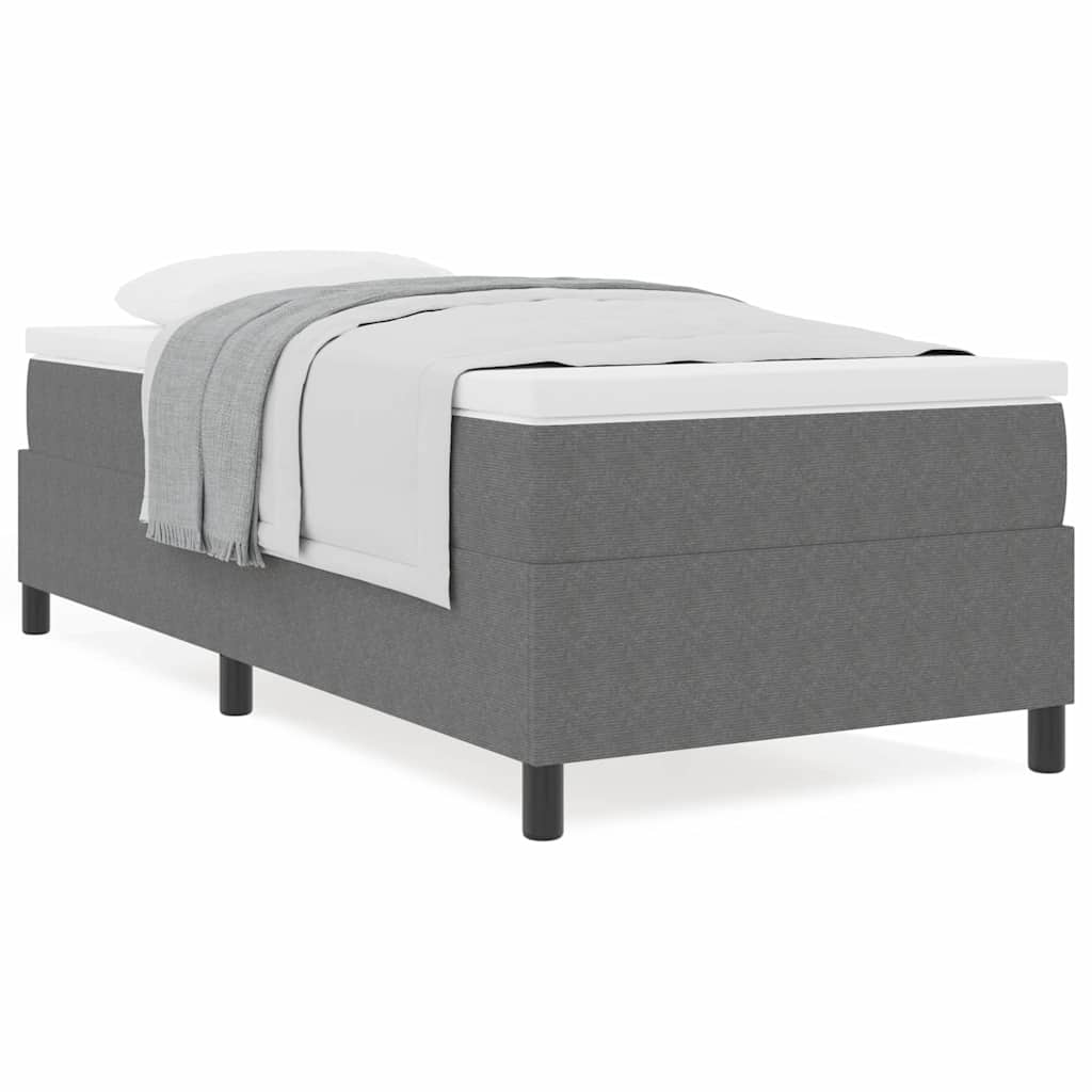 Box Spring Seng Lys Grå, Hvid 193 90 60 Cm Corduroy Stof - Billede 4