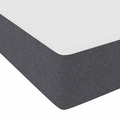 Box Spring Seng Mørk Grå Og Hvid 203 90 60 Cm Corduroy Stof - Billede 11