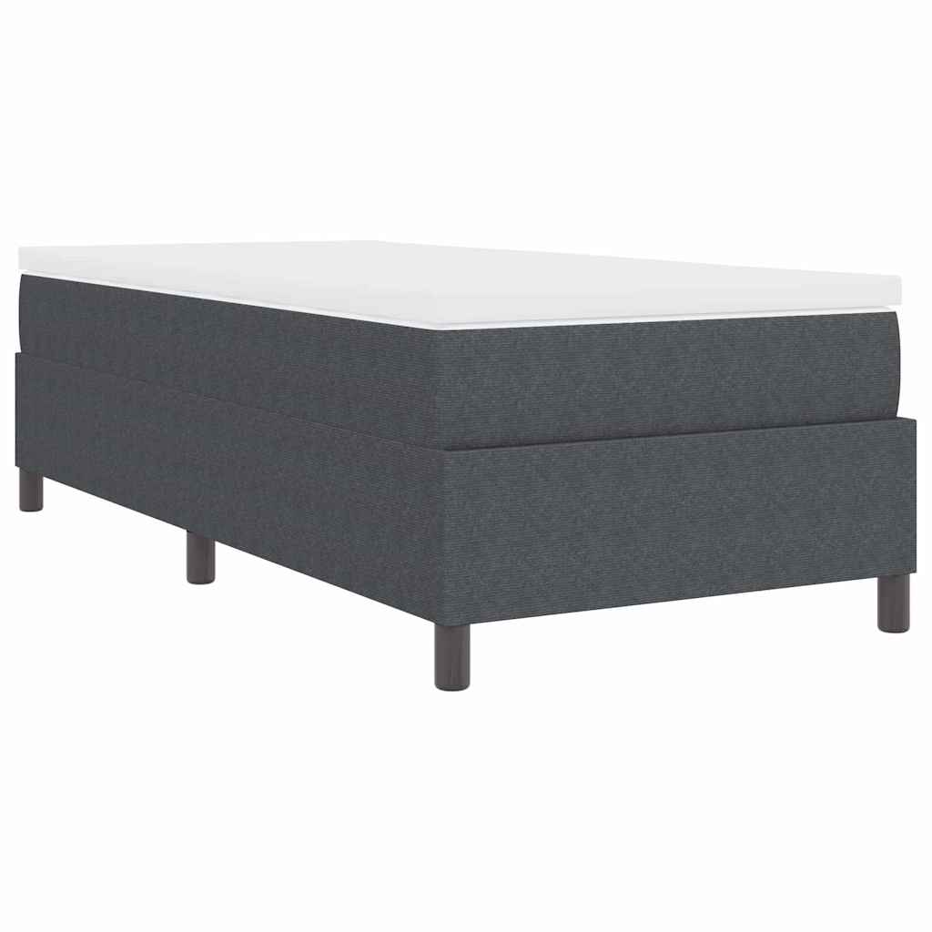 Box Spring Seng Mørk Grå Og Hvid 203 90 60 Cm Corduroy Stof - Billede 9